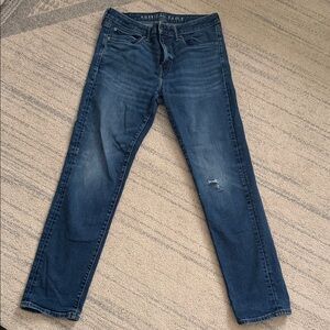 American Eagle Outfitters Men's Dark Blue Skinny Jeans